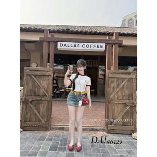 Chân Váy Jean Ngắn Thêu Ngựa Có Lót Lưng Cạp Cao Trơn Basic Kèm Belt QCCC Cao Cấp