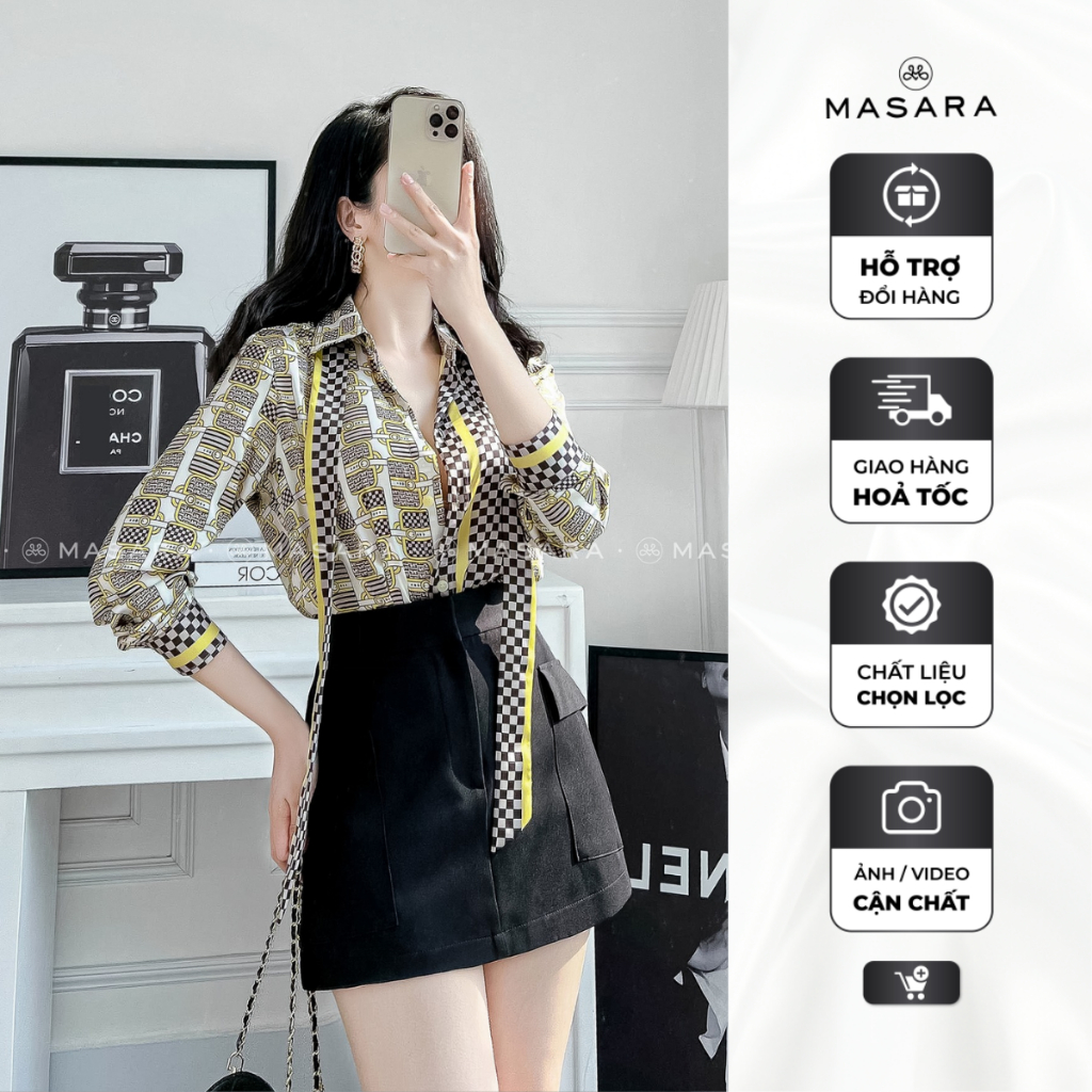 ÁO SƠ MI HỌA TIẾT YELLOW BAG - DÂY NƠ