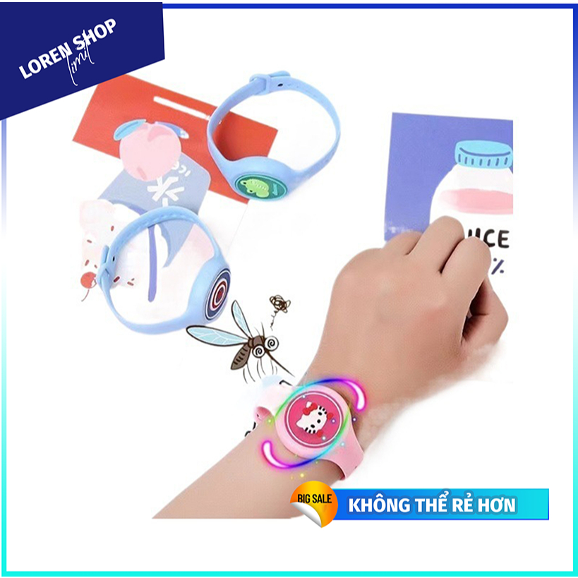 Đồng Hồ Đeo Tay Chống Muỗi Hình Hoạt Hình Dễ Thương Cho Bé Bằng Silicon dài khoảng 20cm