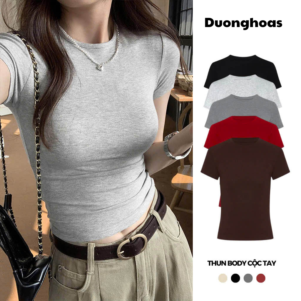 Áo Nữ Thắt Eo Ôm Body Chất Thun Cotton MỊN Hàn Quốc Co Dãn Mát Mẻ