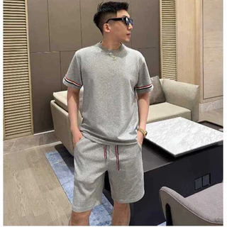 Quần áo nam mùa hè, Bộ quần áo nam kẻ ngang phong cách Hàn Quốc