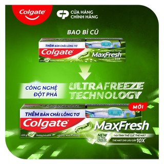Bộ 4 Kem đánh răng Colgate Maxfresh Trà Xanh the mát 225g/tuýp tặng bàn chải