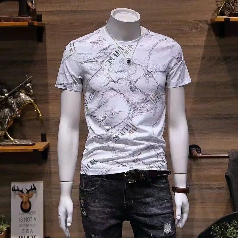 Áo thun nam cổ tròn tay ngắn in họa tiết THE cực đẹp,chất vải cotton co giãn thoáng mát trẻ trung năng động Menswear Top