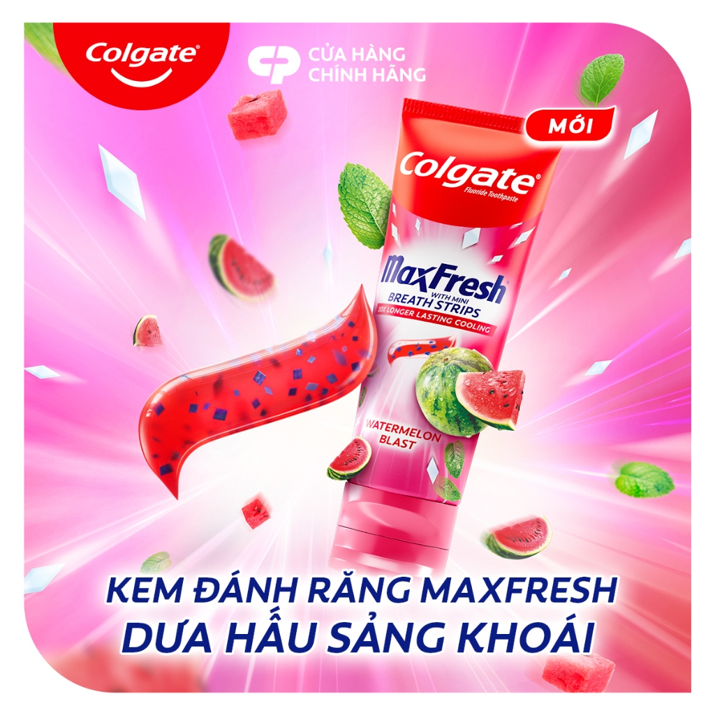 Ảnh Bộ 3 Kem đánh răng Colgate MaxFresh Hương nhiệt đới, tinh thể cầu vồng the mát 100g/ tuýp 3