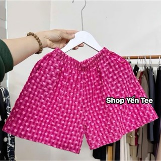 Quần đùi trái tim cute Yến Tee Shop chất đũi mát mặc mùa hè dành cho nữ