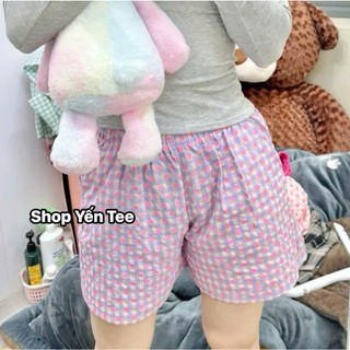 Quần đùi trái tim cute Yến Tee Shop chất đũi mát mặc mùa hè dành cho nữ