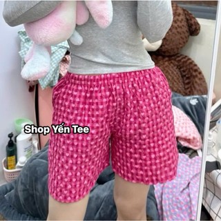 Quần đùi trái tim cute Yến Tee Shop chất đũi mát mặc mùa hè dành cho nữ