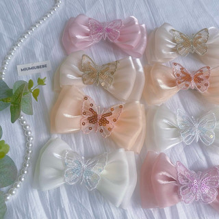 🌸 [KN01] Kẹp Tóc Handmade Cho Bé Gái Nơ Vải Voan