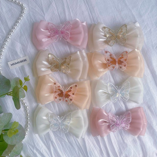🌸 [KN01] Kẹp Tóc Handmade Cho Bé Gái Nơ Vải Voan