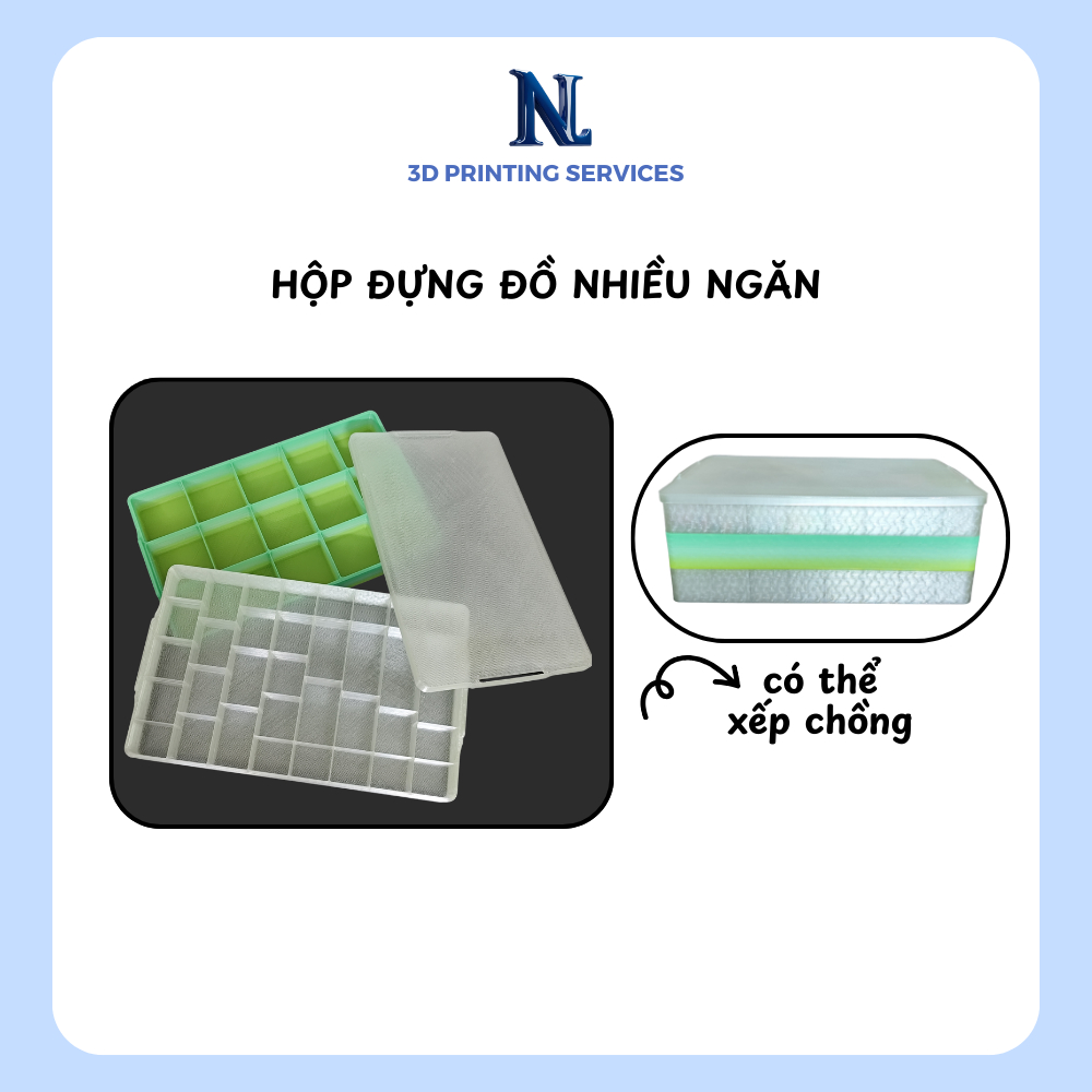 Hộp đựng linh kiện điện tử nhiều ngăn - Hộp bảo quản đa năng nhiều tầng  | NL3D