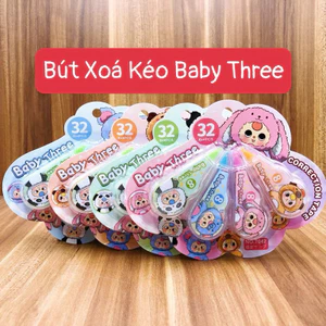 1 Set 4 Cây Xoá Kéo Baby Three Mini ( Giao Mẫu Ngẫu Nhiên )