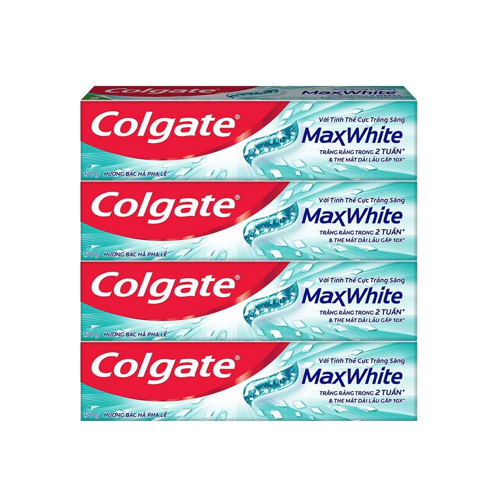 Ảnh Bộ 4 Kem đánh răng Colgate MaxWhite tinh thể the mát, trắng răng trong 2 tuần 1