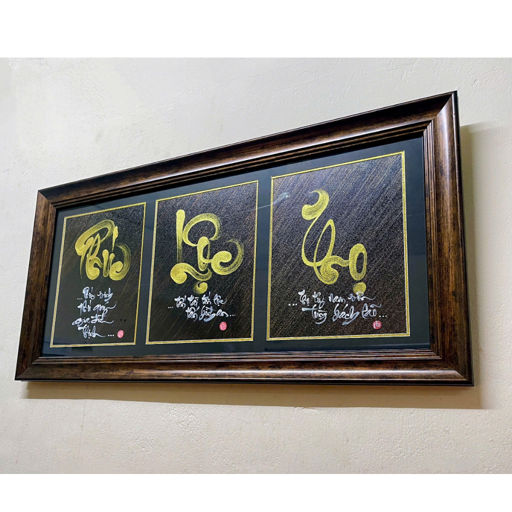 Thư pháp chữ Phúc Lộc Thọ, quà tặng treo tân gia, ngày tết ,tranh treo tường, Viết tay thủ công