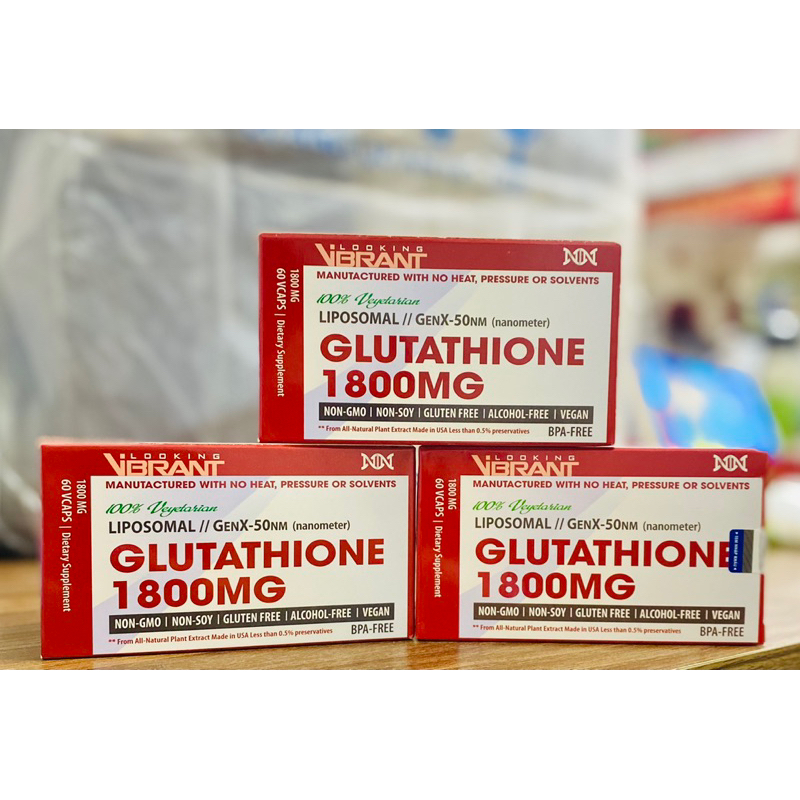 glutathione 1800mg vibrant ca m L-Glutathione 1800mg: Vin ung lm p da, tr nm, tr thm mn Glutathione 1800mg c tt  Toniiq NSF Certified Ultra High