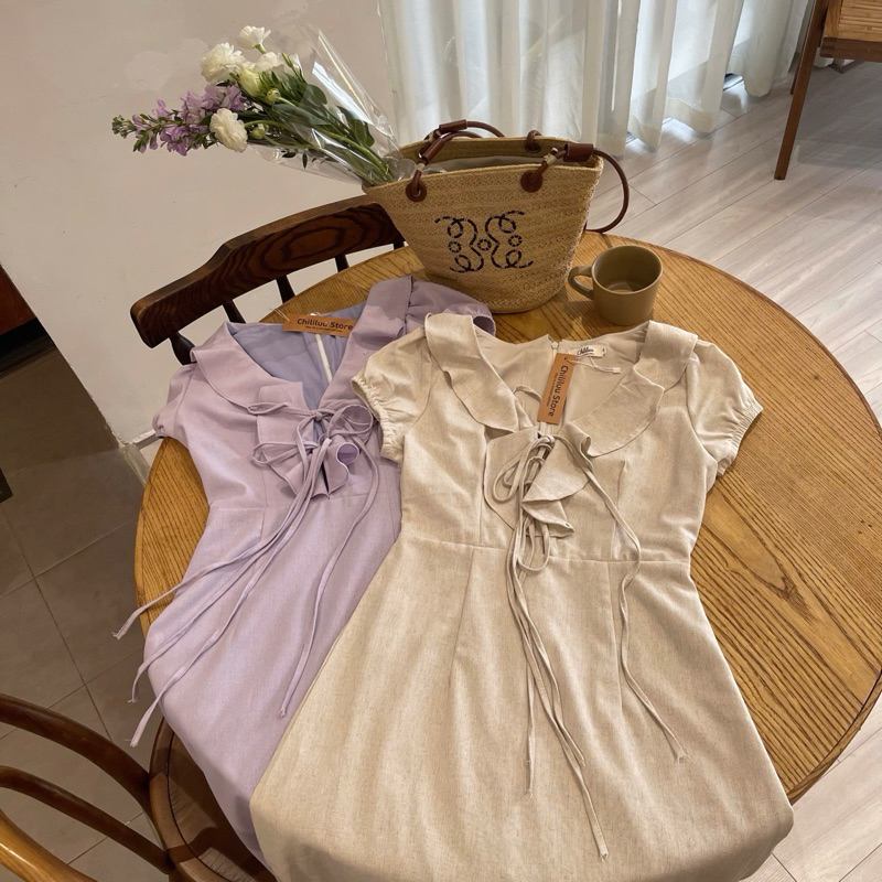 XẢ HÀNG - Đầm maxi nữ Chililuu váy dài chiết eo cổ xẻ cách điệu hai lớp phong cách tiểu thư thanh lịch