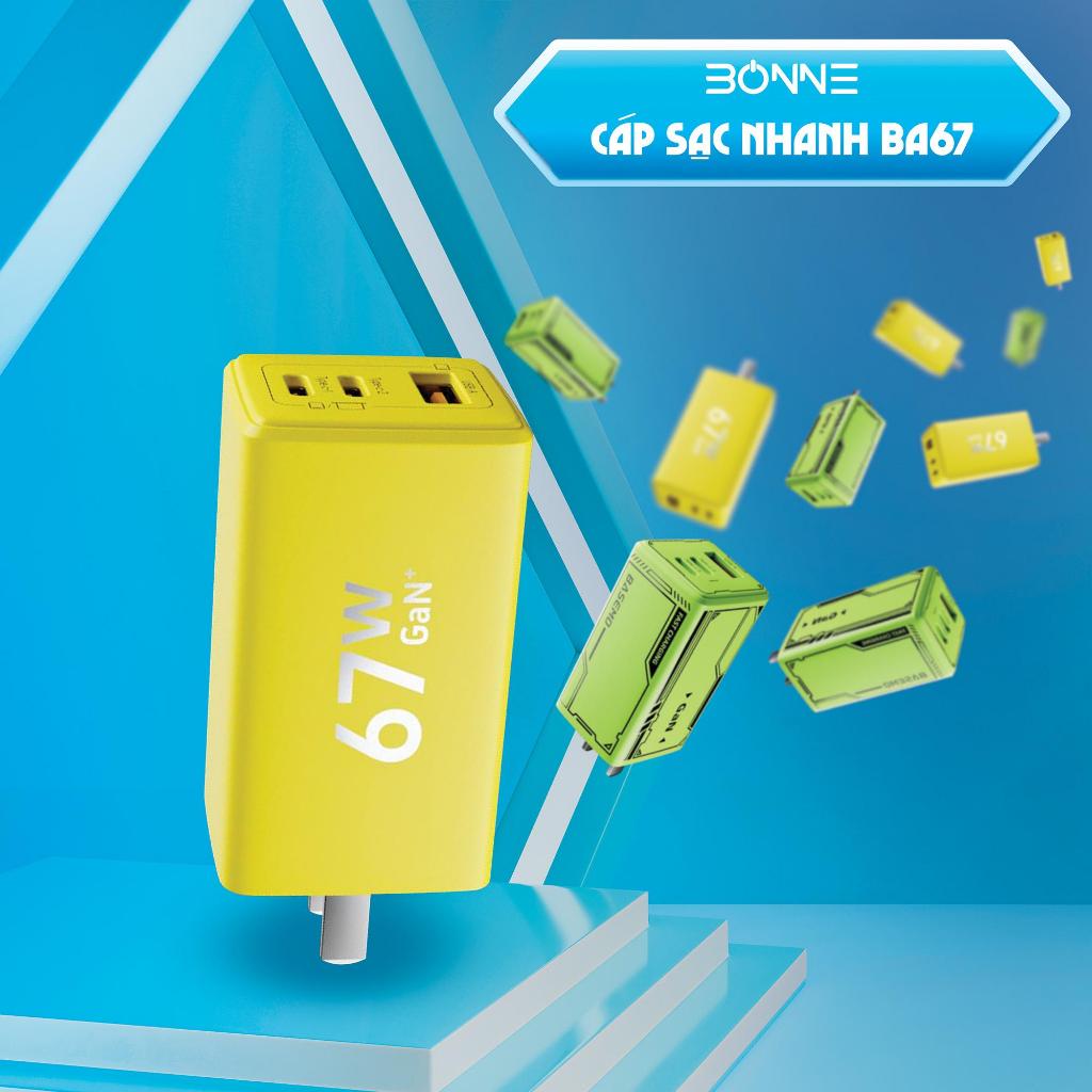 Củ Sạc Nhanh BA67, BA65 By Bonne TECHNOLOGIQUE, Củ Sạc GaN 67W 3 Công ...