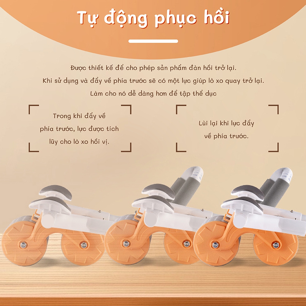 Ảnh Tặng tấm lót [RW001] -Con lăn hỗ trợ tập bụng, GIúp săn chắc, giảm vòng eo, màu Đen 4