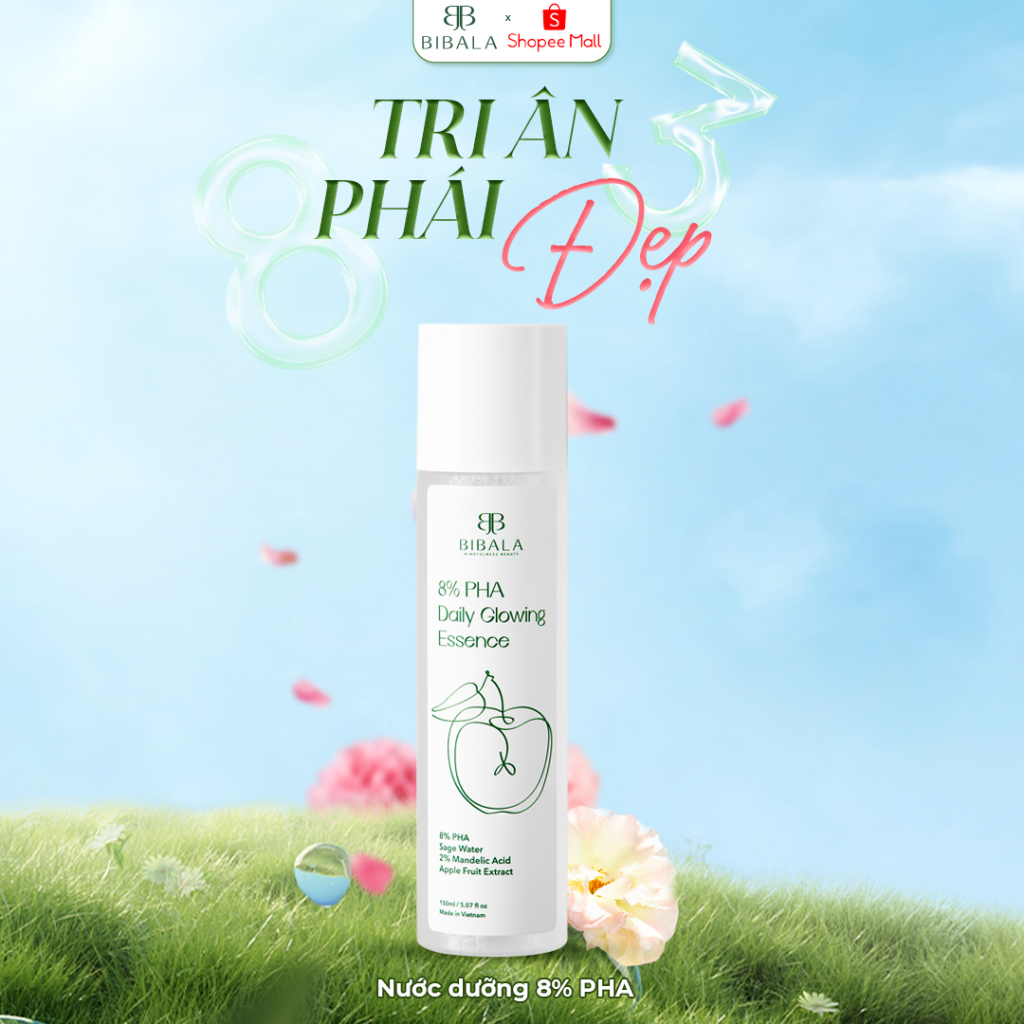 Ảnh 8% PHA Daily Glowing Essence 150 ml - Nước dưỡng sáng, tẩy TBC, ngừa mụn cho da Bibala 2