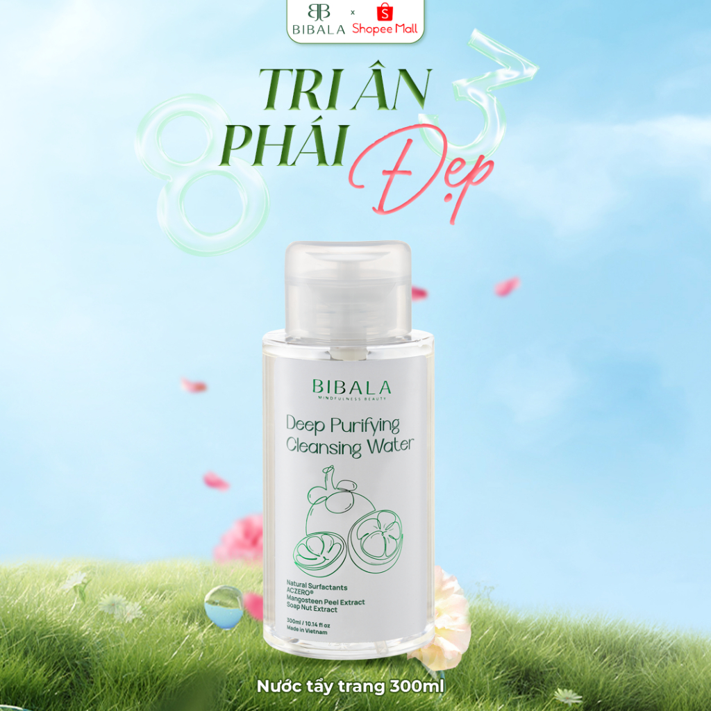 Ảnh Nước tẩy trang lành tính dịu da DEEP PURIFYING CLEANSING WATER BIBALA 300ML 1