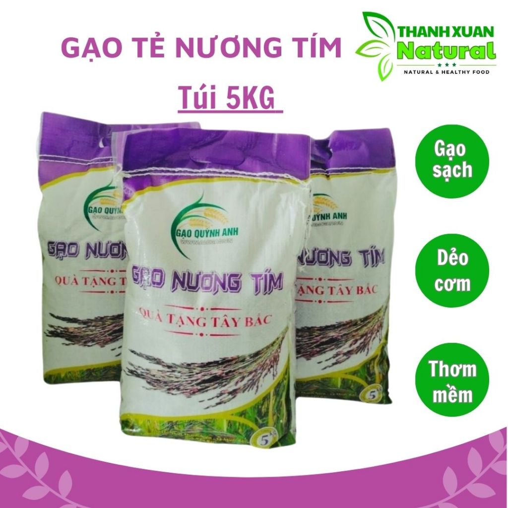 gạo tẻ nương tím H'Mông tây bắc túi 5kg | Shopee Việt Nam