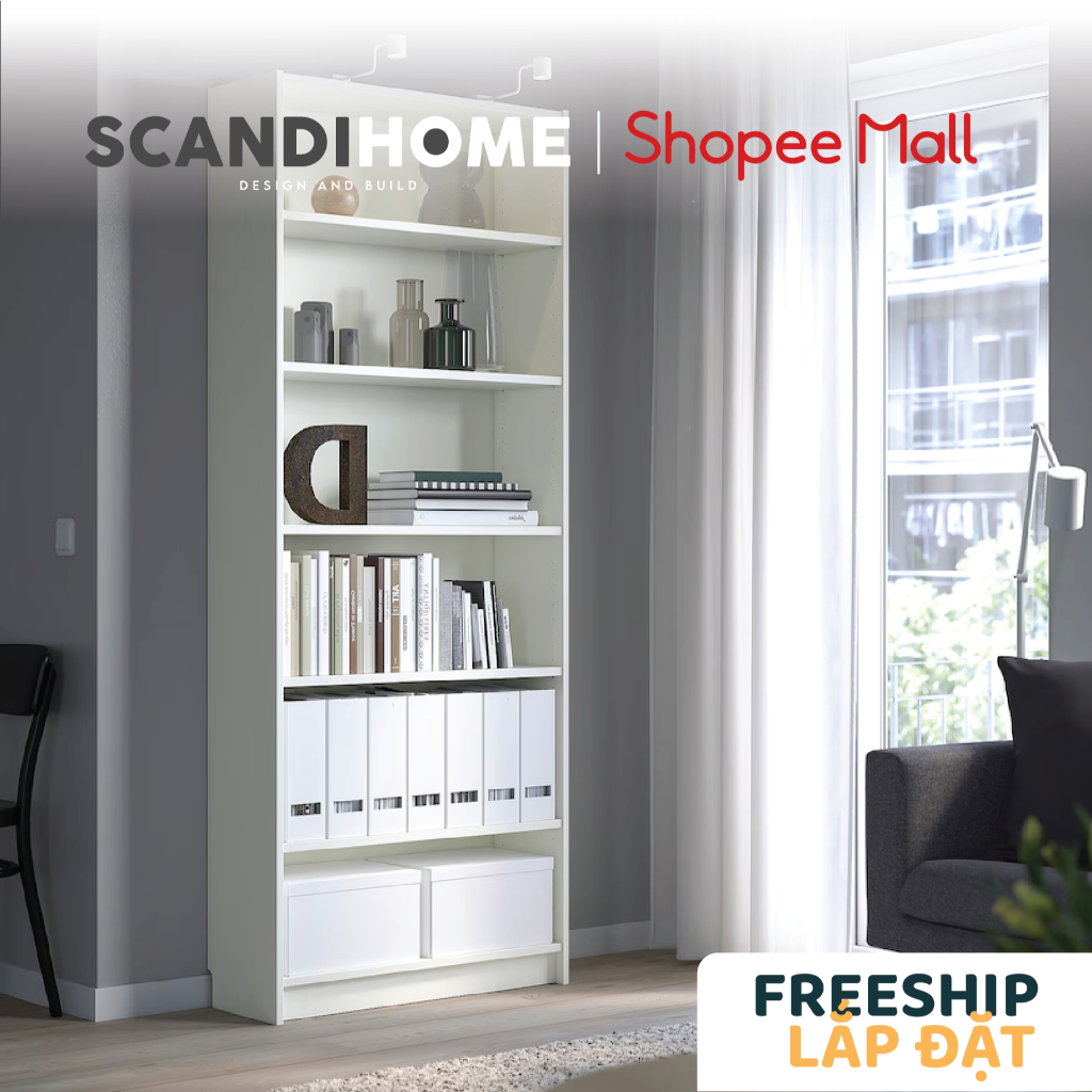 Ảnh JELLY, Kệ sách 3 - 4 - 5 - 6 - 7 tầng SHE_002 Scandi Home, 80x28cm, kệ gỗ 2