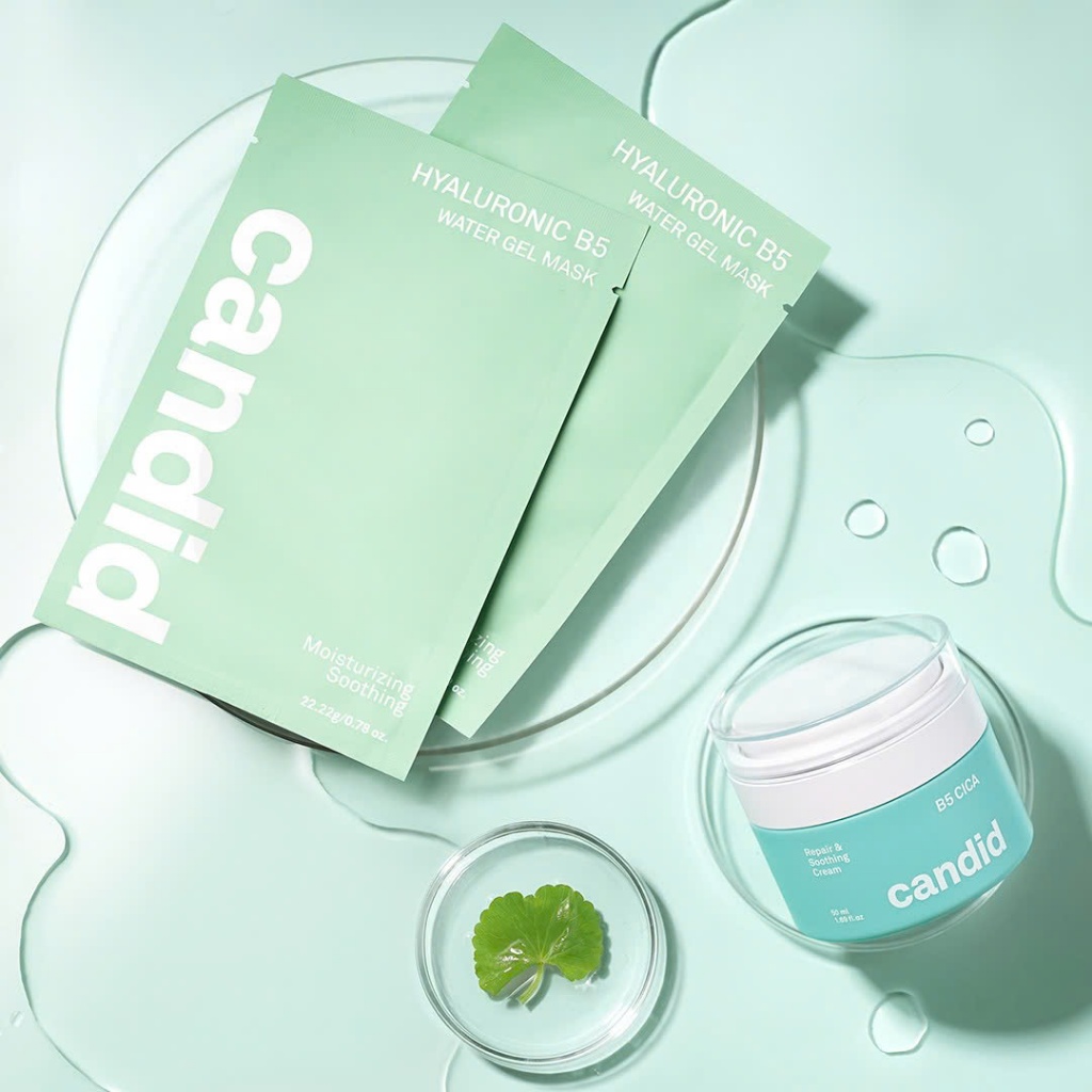 Kem Dưỡng Ẩm B5 Cica Candid Phục Hồi, Bảo Vệ Da, Mặt Nạ Hyaluronic B5 Dưỡng Ẩm, Làm Dịu