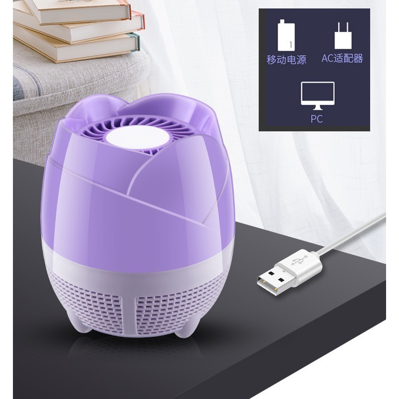 Đèn bắt muỗi bông sen kiêm đèn ngủ thông minh cao cấp
