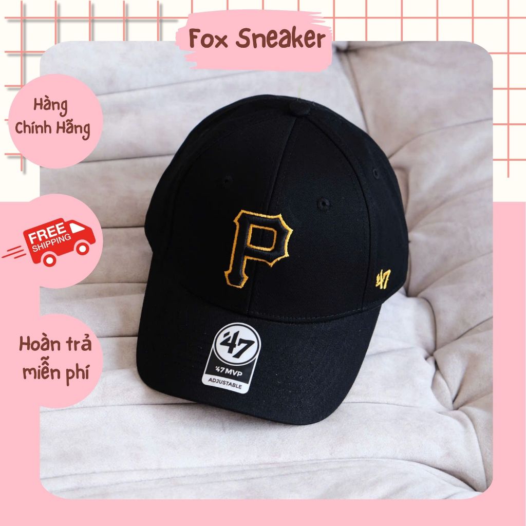Nón P 47 Đen Viền Vàng Hàng Chính Hãng | Fox Sneaker | Shopee Việt Nam