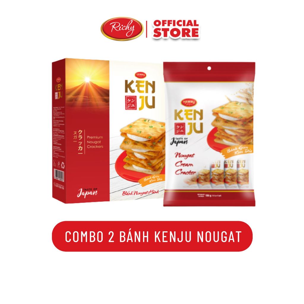 [TẶNG QUẠT ĐƠN 180K]  Bánh quy Richy KenJu giòn kem dẻo hương vị Nhật