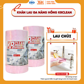 Cuộn khăn giấy lau đa năng hồng 150 tờ 25x30cm - Khăn lau bếp, bàn ghế, lau chén bát, lau tay, tiện lợi