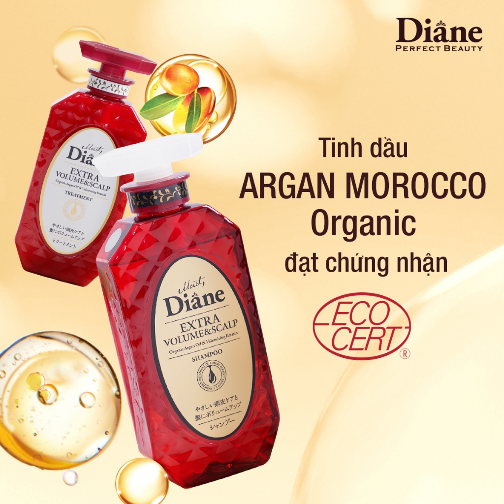 Ảnh Dầu gội đầu làm phồng tóc hỗ trợ mọc tóc dưỡng tóc phục hồi Moist Diane Extra Volume & Scalp 450ml 2