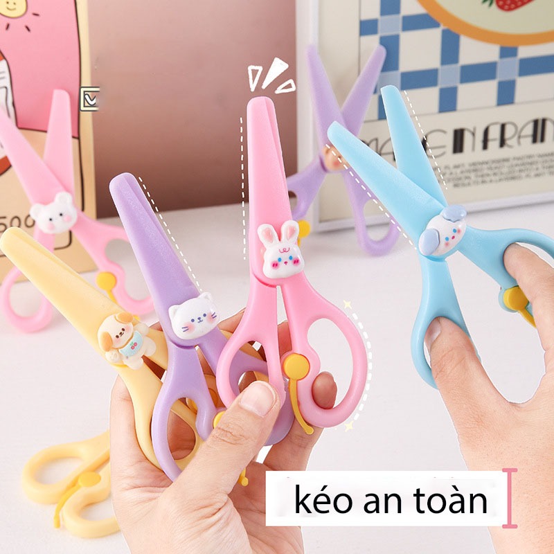 Kéo Nhựa An Toàn Cho Bé 13.5cm Kéo Cắt Giấy Kéo Nhựa 100% An Toàn