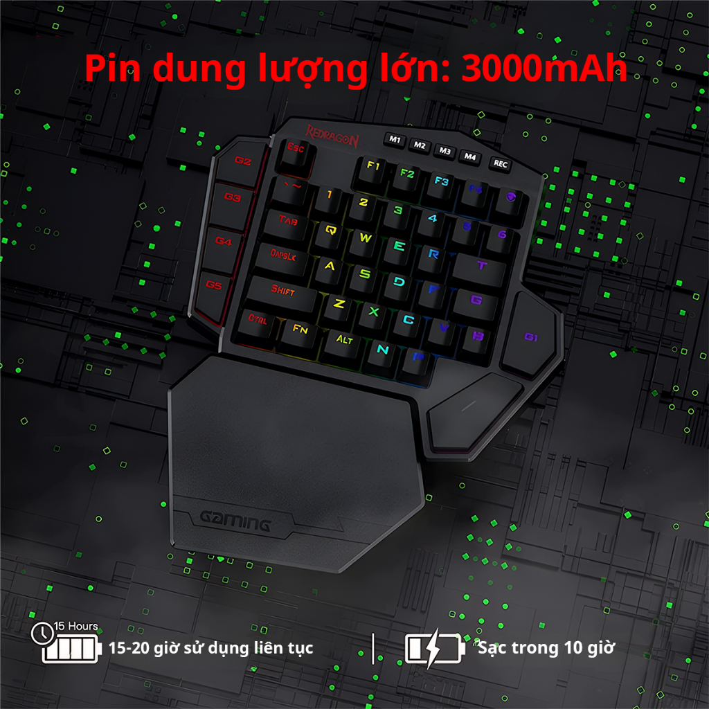 Bàn phím cơ không dây K585 RGB - Phím cơ một tay không dây REDRAGON K585 Hotswap thay nóng Phím cơ kết nối 2 chế độ | BigBuy360 - bigbuy360.vn