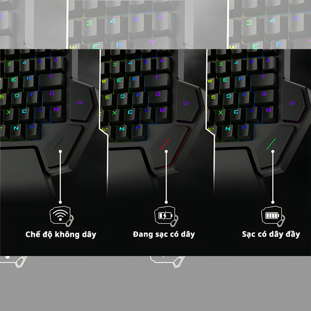 Bàn phím cơ không dây K585 RGB - Phím cơ một tay không dây REDRAGON K585 Hotswap thay nóng Phím cơ kết nối 2 chế độ | BigBuy360 - bigbuy360.vn