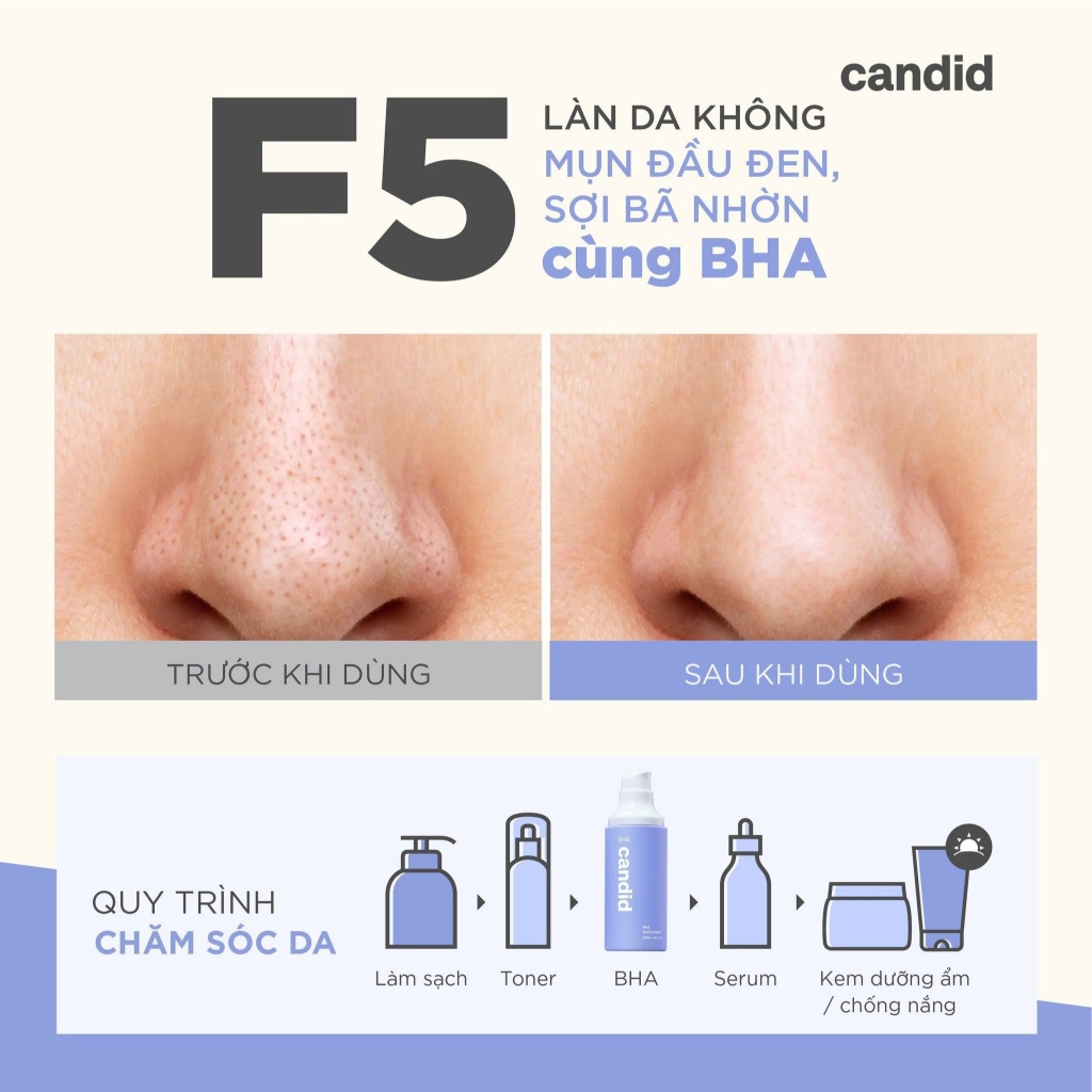 Gel tẩy tế bào chết Candid trên da nhạy cảm gồm AHA & PHA 3.1% da khô và BHA 0.4% da dầu lành tính
