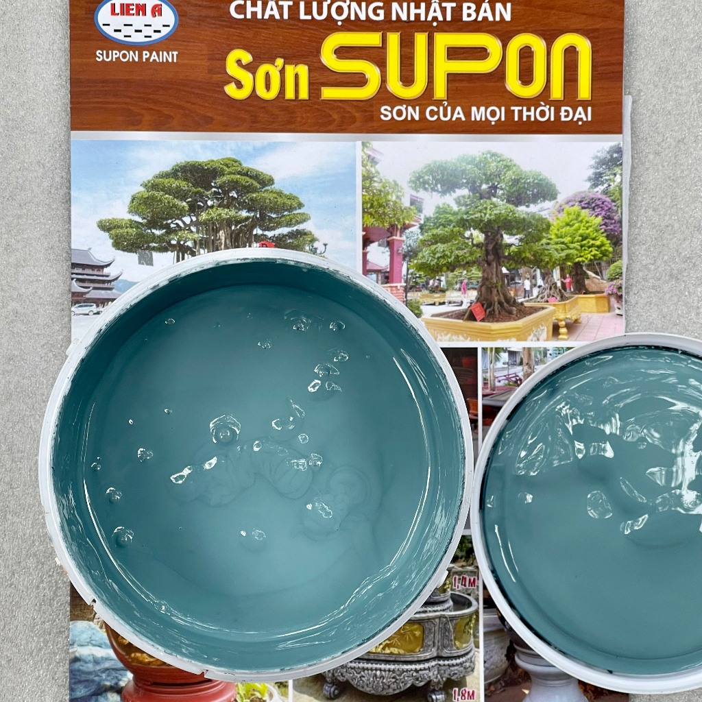 Sơn chậu cảnh Supon màu xanh giả đá (1Kg - 4Kg) Hệ nước - Kháng kiềm ...