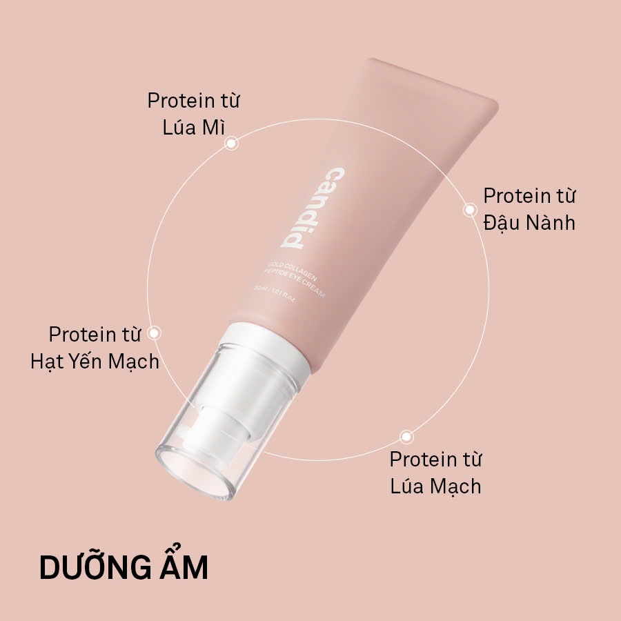Kem mắt Candid Gold Collagen Peptide Giảm nếp nhăn, tăng độ đàn hồi và giảm quầng thâm mắt 30ml