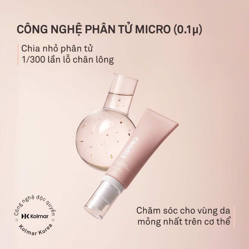 Kem mắt Candid Gold Collagen Peptide Giảm nếp nhăn, tăng độ đàn hồi và giảm quầng thâm mắt 30ml