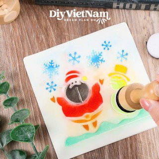 Bộ Con Dấu Bọt Biển Tô Màu – Dụng Cụ Dặm Tán Mực Stamp, Blend Màu Cho Scrapbook Bullet Journal