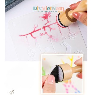 Bộ Con Dấu Bọt Biển Tô Màu – Dụng Cụ Dặm Tán Mực Stamp, Blend Màu Cho Scrapbook Bullet Journal