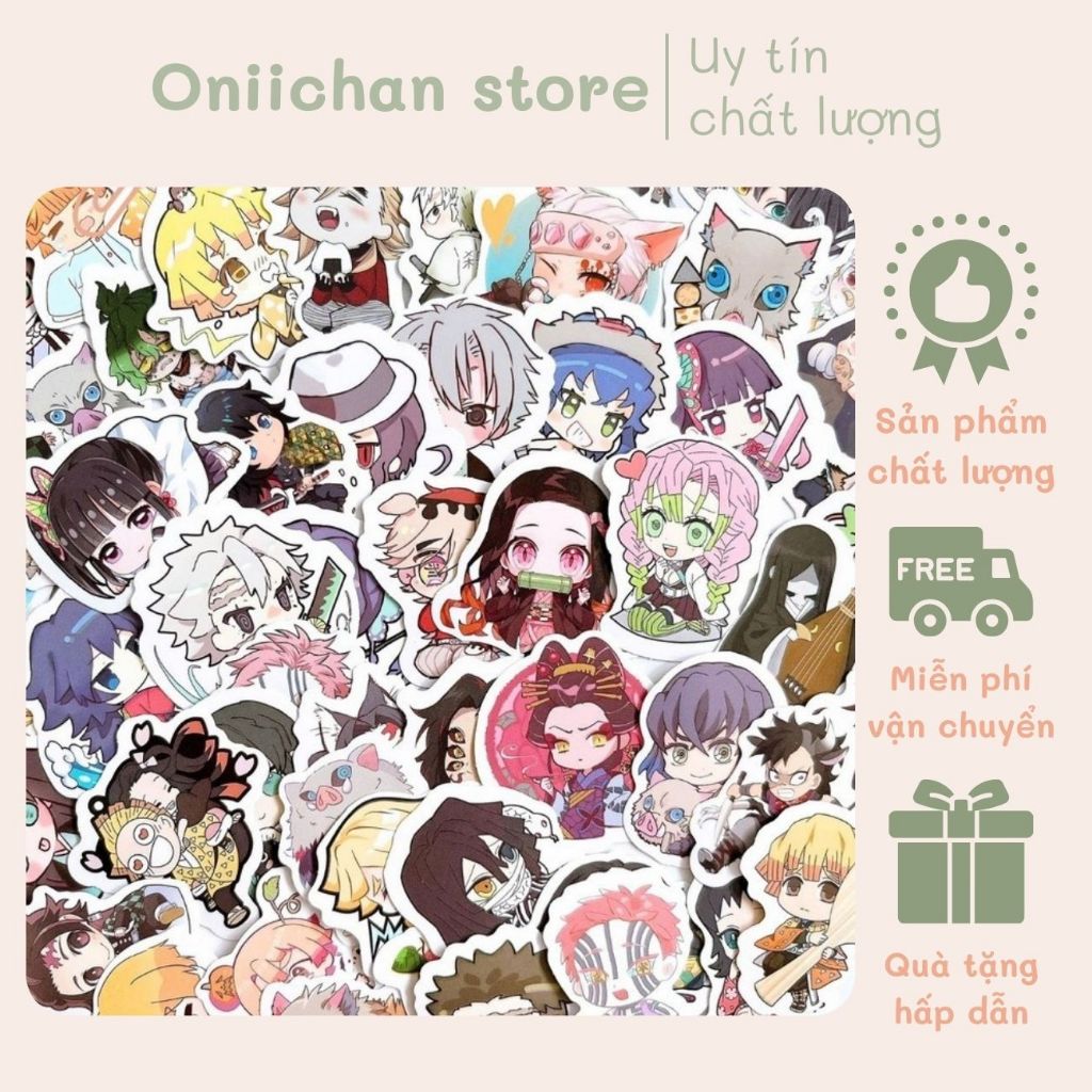 Set 120 sticker thanh gươm diệt quỷ demon slayer hình dán trang trí sổ ...