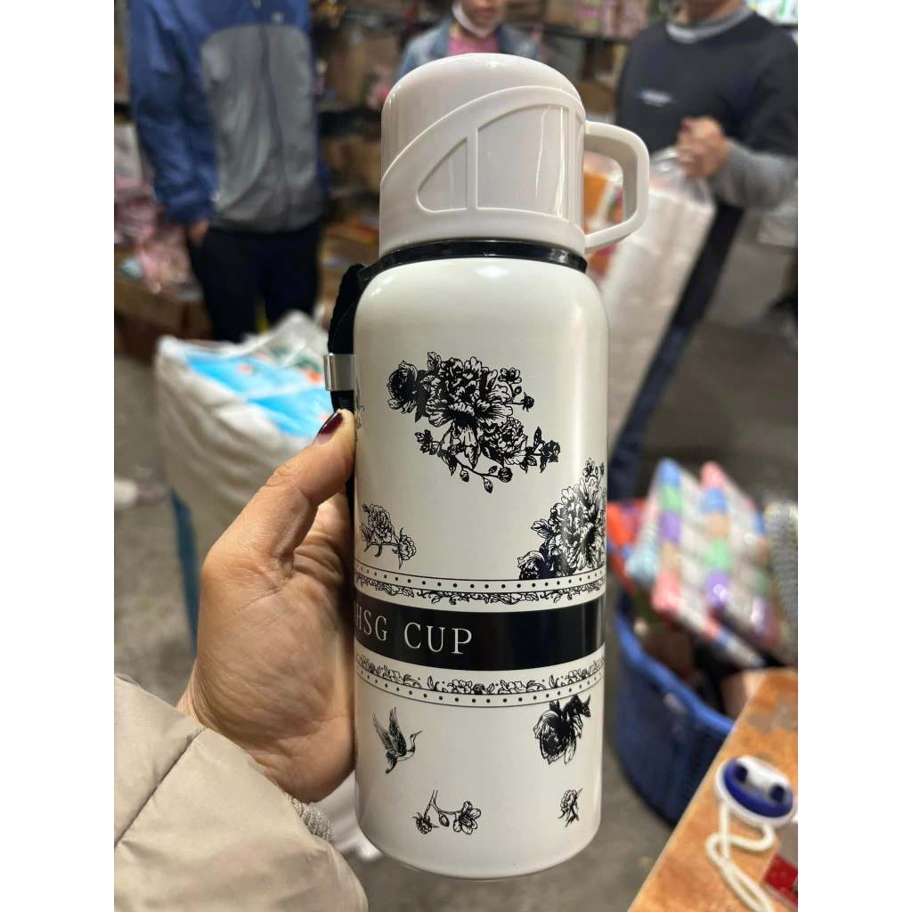 BÌNH GIỮ NHIỆT HOA VINTAGE SANG CHẢNH DUNG TÍCH 600ML TIỆN LỢI