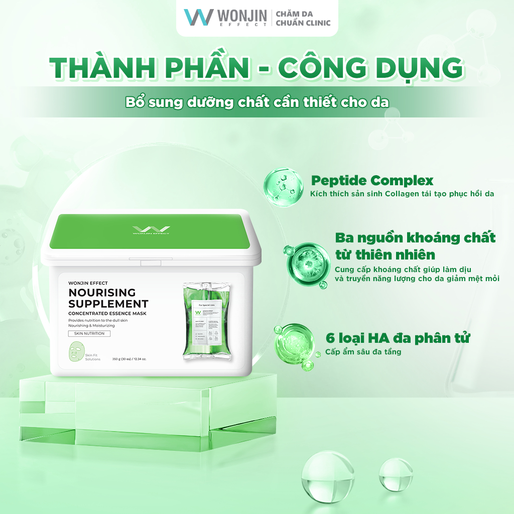 Ảnh Hộp 30 Mặt Nạ Giúp Truyền Năng Lượng Wonjin Effect Nourising Supplement 350g  [B1] 1