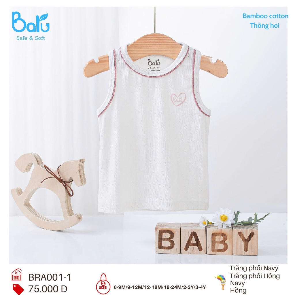 Áo ba lỗ bé trai bé gái mềm mịn