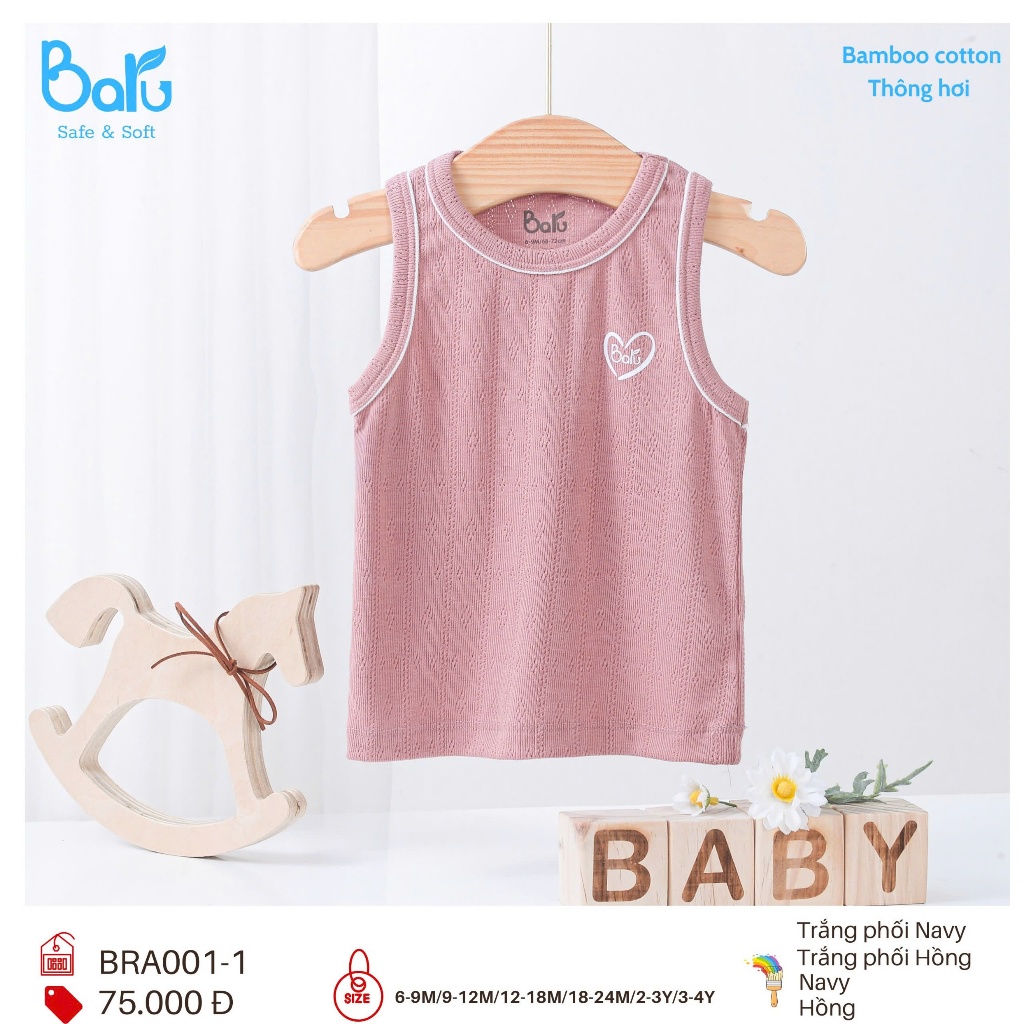 Áo ba lỗ bé trai bé gái mềm mịn