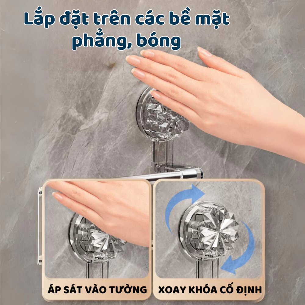 Giá Treo Khăn Nhà Tắm 2 Tầng Cốc Hút Dán Tường Không Khoan Đục, Thanh Treo Dép,Kệ Để Đồ Phơi Đồ Đa Năng DINO