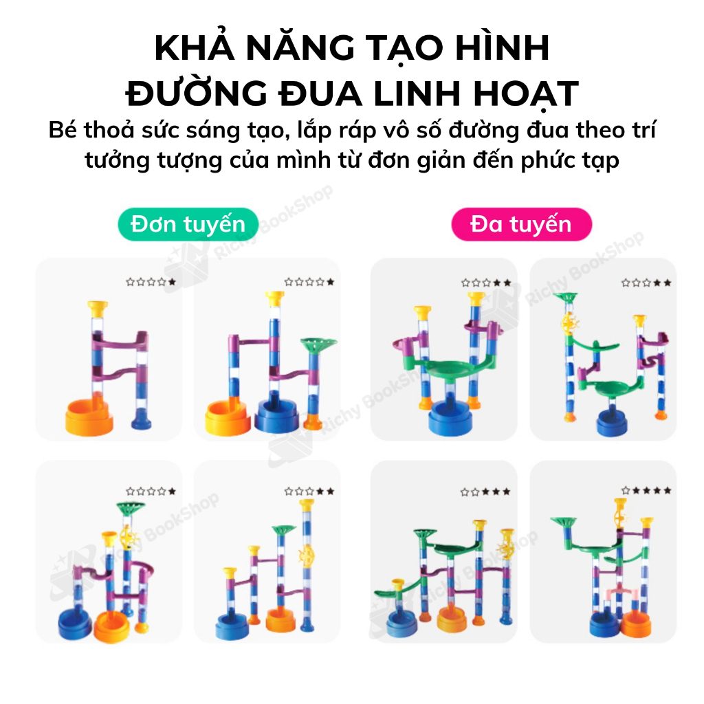 Đồ chơi lắp ráp mô hình đường bóng lăn Mideer Track Ball Blocks - Crossing the Maze