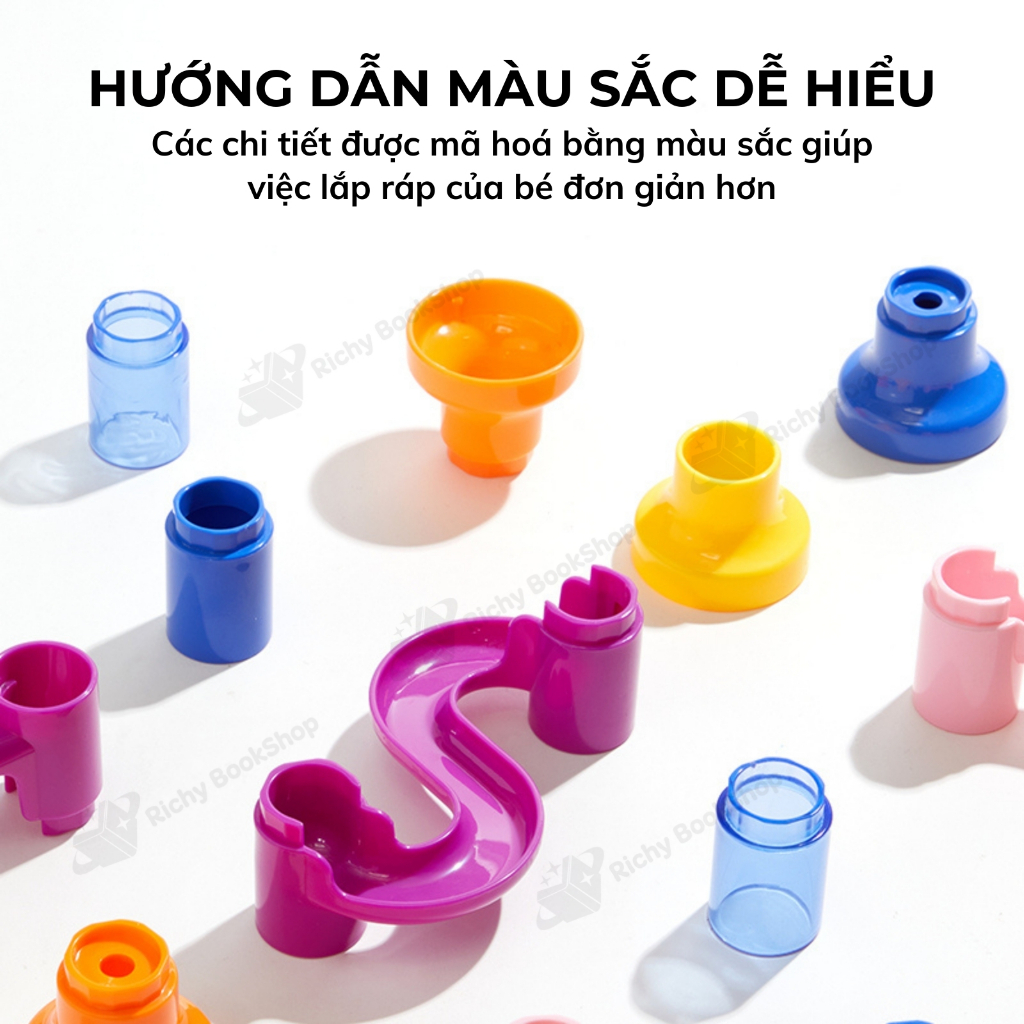 Đồ chơi lắp ráp mô hình đường bóng lăn Mideer Track Ball Blocks - Crossing the Maze