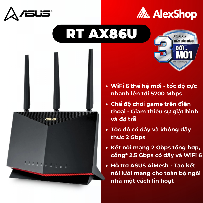 Asus RT-AX86U Pro - Router con WiFi 6 de alta eficiencia