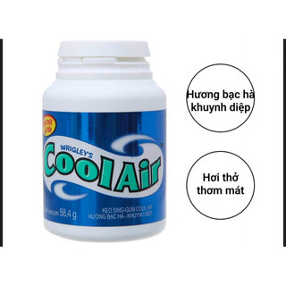 Kẹo sing gum bạc hà Coolair( 1 lốc x6 hũ )
